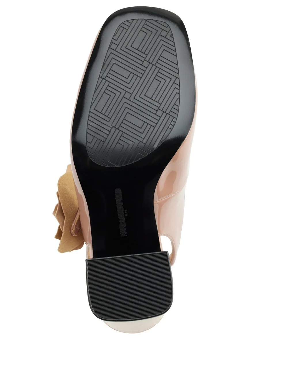 Karl Lagerfeld Blush Patent Mary Jane Slingback with Floral Accent